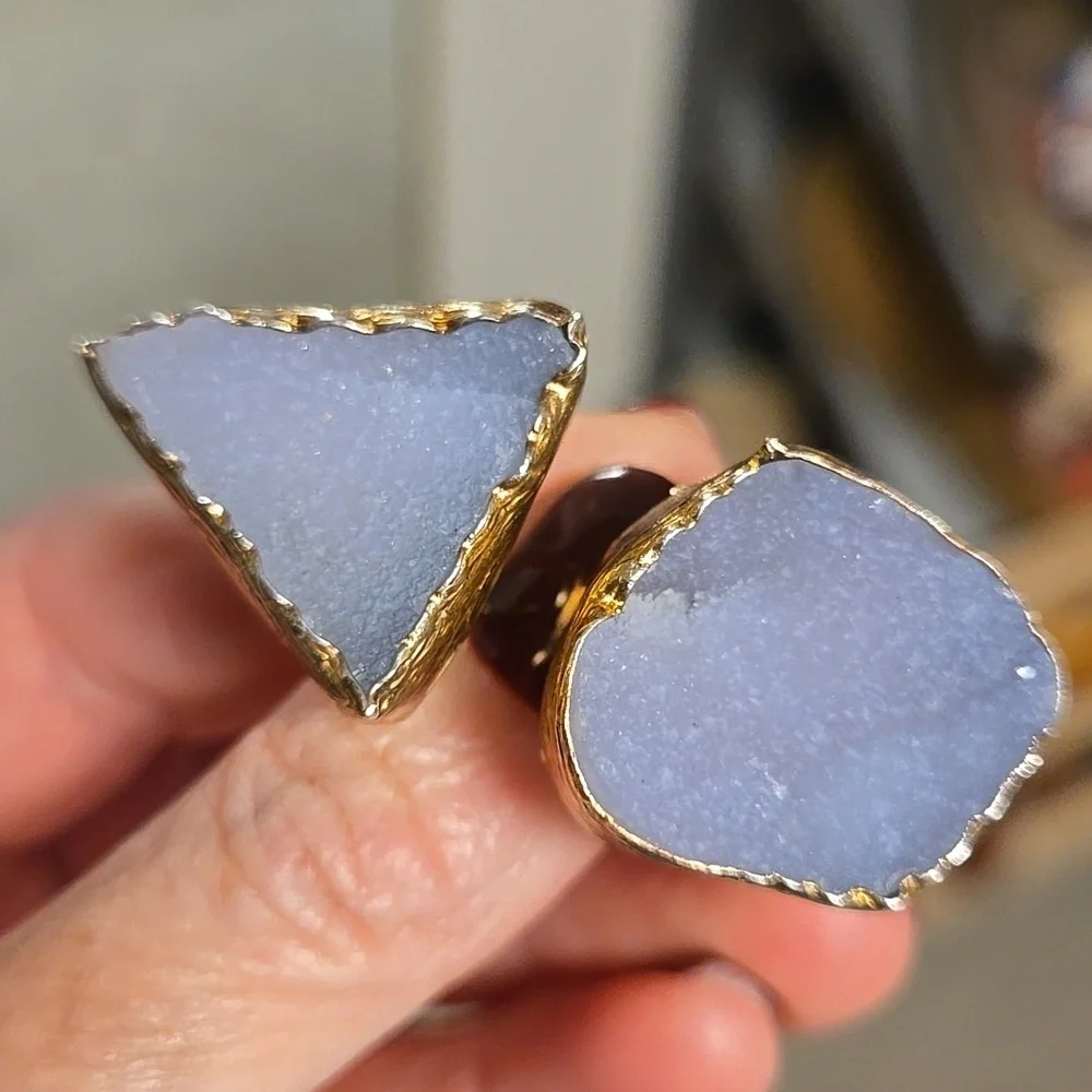 Vita New York Blue Druzy Quartz 925 Silver Ring
